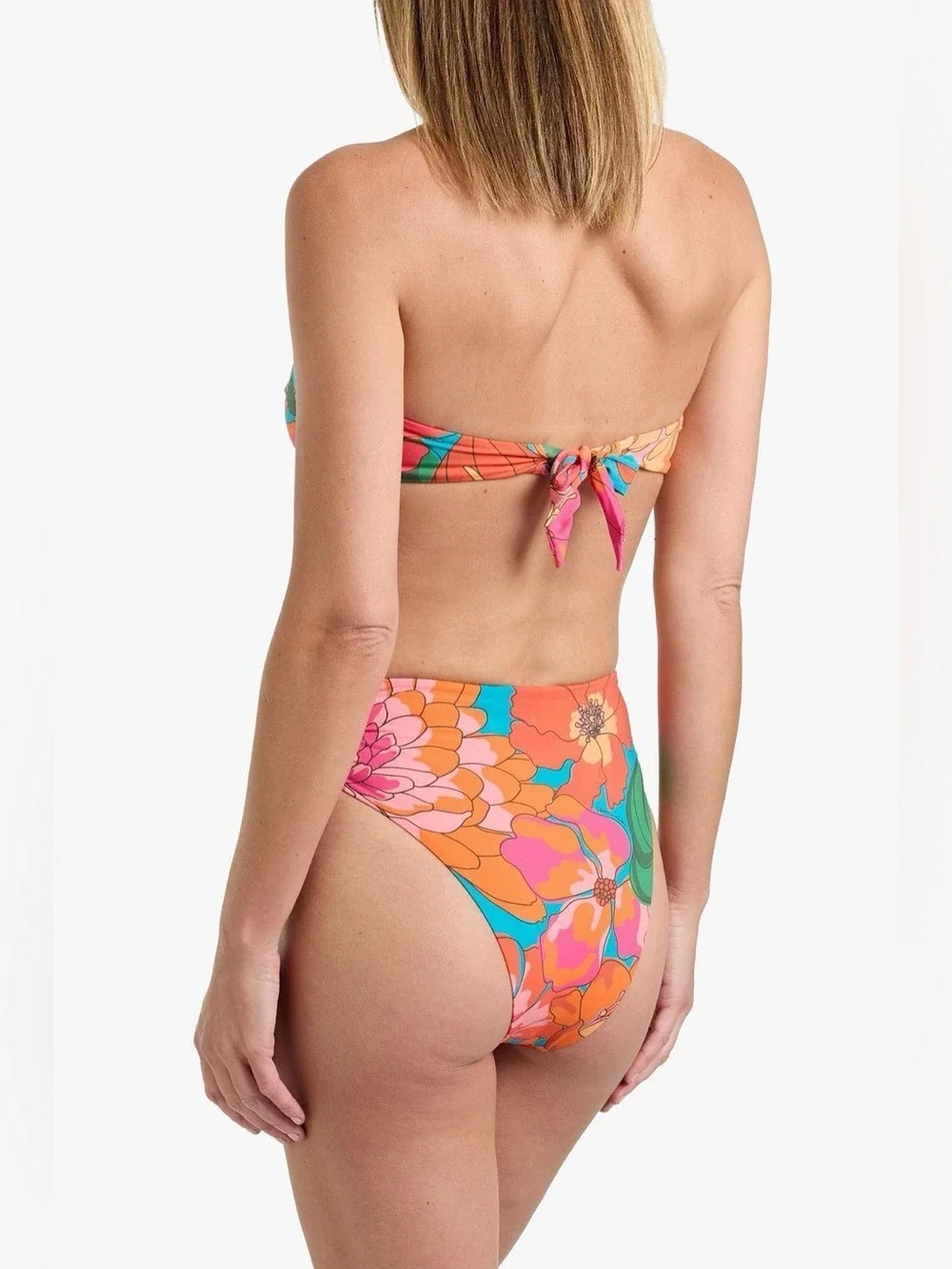 Set - Farm Rio Knotted floral-print bandeau bikini